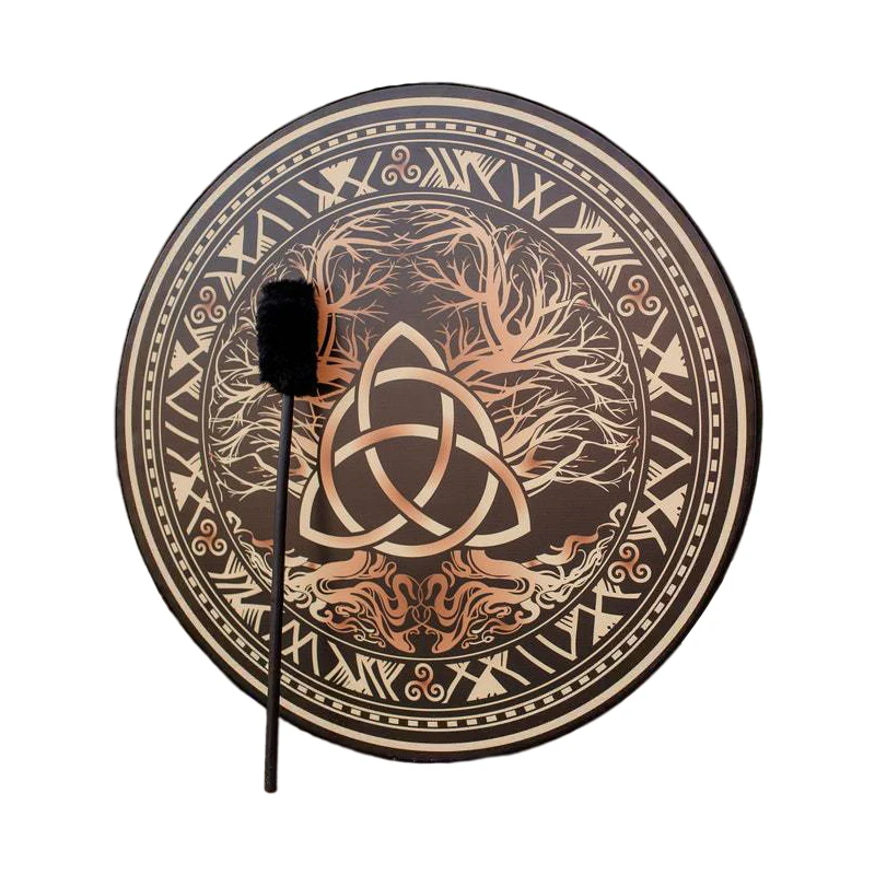 Musical Instrument Tambourine - 25CM Pháp Sư Celtic Trống Vintage