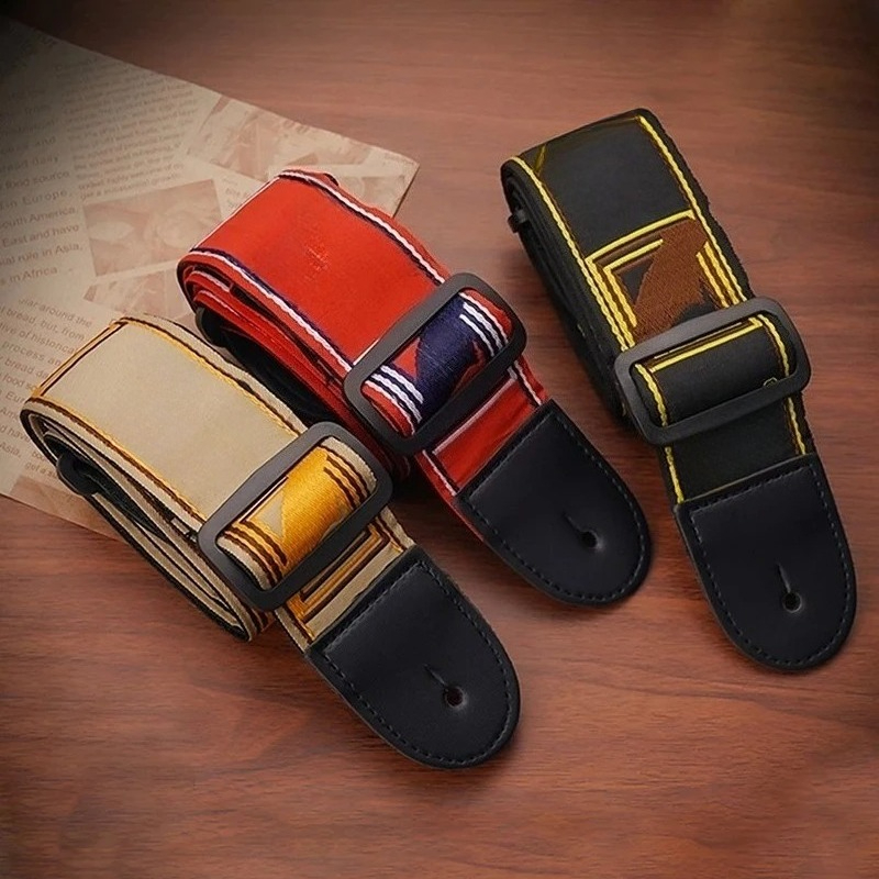 Acoustic Guitar Dreadnought - 1pc Embroidery Guitar Strap Leather Acoustic