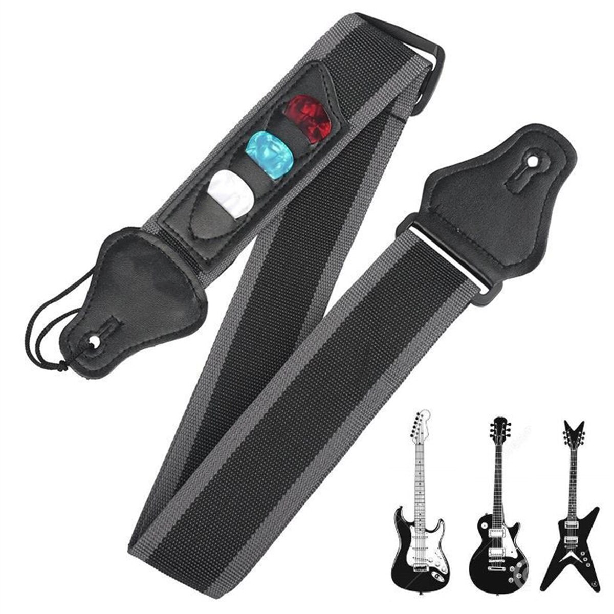 Acoustic Guitar Dreadnought - Electric Guitar Strap Adjustable with 3