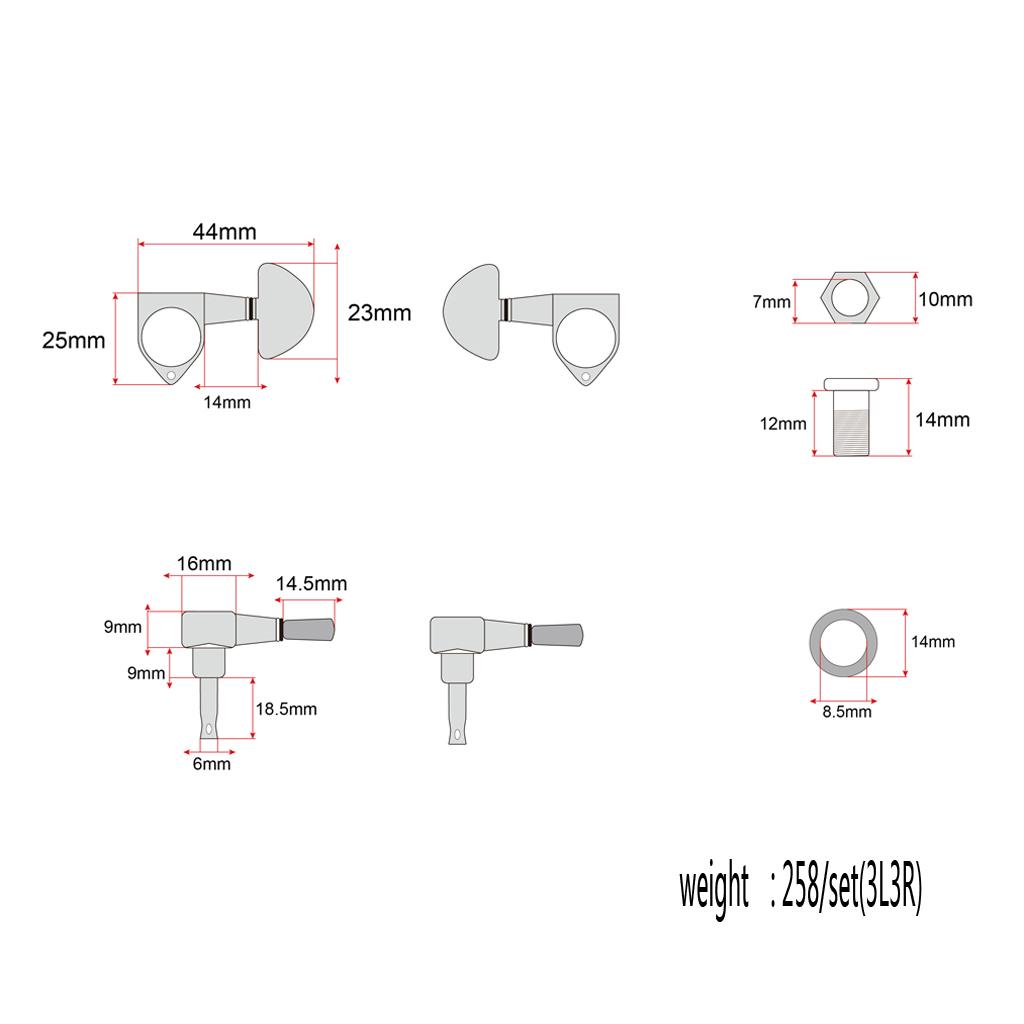 String Tuners Zinc Alloy Chrom - đánh giá và giá Acoustic Guitar Dreadnought
