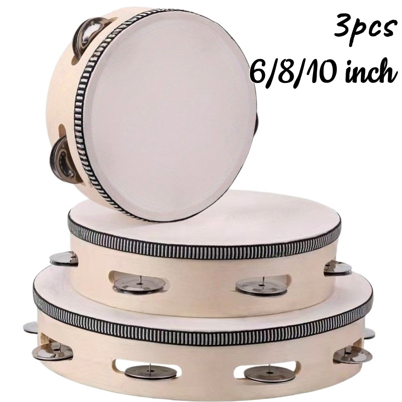 1/3pcs Wooden Tambourine 6/8/1 - đánh giá và giá Musical Instrument Tambourine