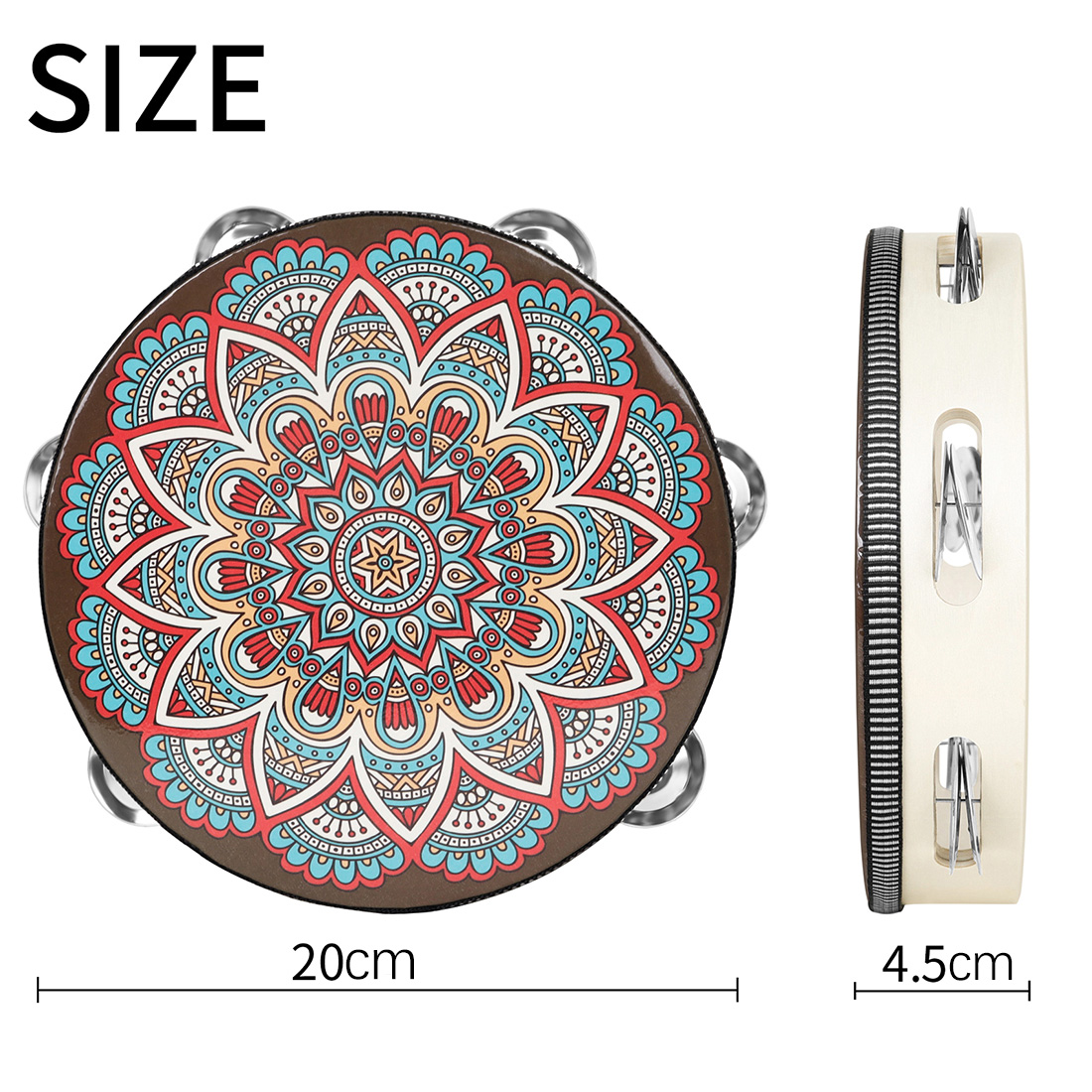 IRIN 8Inch Single Row Ancient  - đánh giá và giá Musical Instrument Tambourine